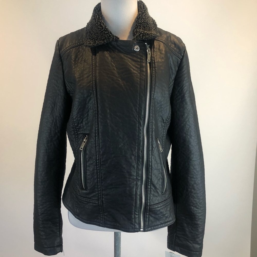 Maralyn & Me Shrunken Lamb Faux Leather Jacket